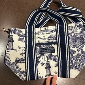 Toile Print Mini Heritage Tote New Without Tags